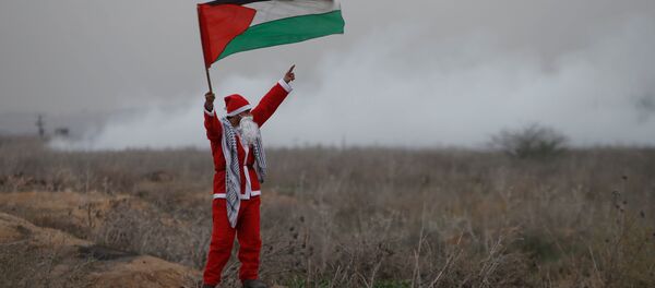 Noel Baba kılığındaki Filistinli bir gösterici - Sputnik Türkiye