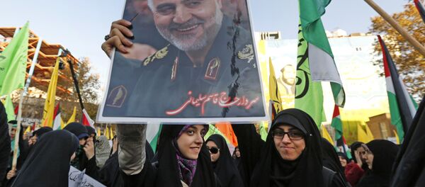 İran Tahran Trump Kudüs protesto Kasım Süleymani posteri - Sputnik Türkiye