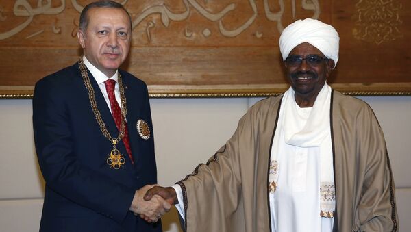 Cumhurbaşkanı Recep Tayyip Erdoğan'a, Sudan Cumhurbaşkanı Ömer Beşir tarafından Yüksek Devlet Nişanı takdim edildi - Sputnik Türkiye
