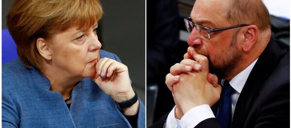 Angela Merkel  Martin Schulz - Sputnik Türkiye
