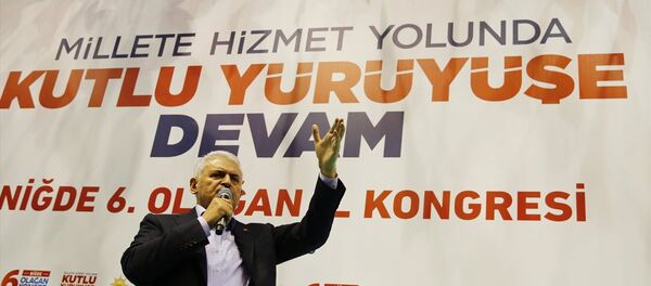 Başbakan ve AK Parti Genel Başkanvekili Binali Yıldırım, AK Parti Niğde 6. Olağan İl Kongresi’ne katılarak konuşma yaptı. - Sputnik Türkiye