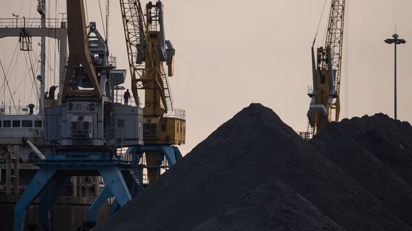 Kuzey Kore'deki Rason limanındaki kömür yığını - Sputnik Türkiye