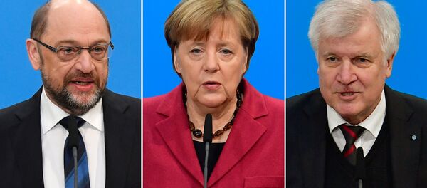 Martin Schulz, Angela Merkel, Horst Seehofer - Sputnik Türkiye