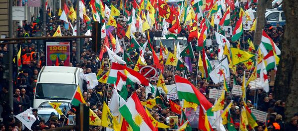 Almanya'nın Köln şehrinde Türkiye'nin Afrin operasyonu protesto edildi - Sputnik Türkiye