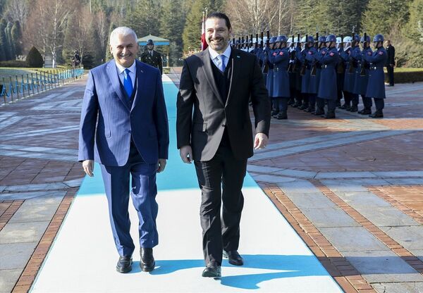 Başbakan Yıldırım, baş başa ve heyetler arası görüşmelerin ardından Hariri onuruna Çankaya Köşkü'nde öğle yemeği verecek. - Sputnik Türkiye