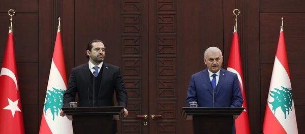 Başbakan Binali Yıldırım, Lübnan Başbakanı Saad Hariri ile Çankaya Köşkü'nde bir araya geldi. Başbakan Yıldırım ve Hariri, görüşme sonrası ortak basın toplantısı düzenledi. - Sputnik Türkiye