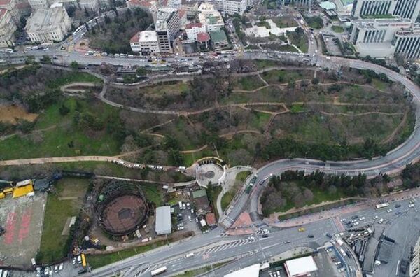 Parktaki çalışmalar havadan görüntülendi. - Sputnik Türkiye