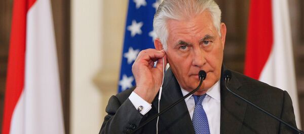 Rex Tillerson Beyrut hükümet sarayı basın toplantısı - Sputnik Türkiye