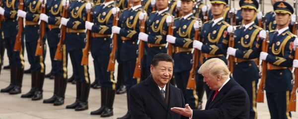 Trump ile Şi'nin Pekin'de Ulusal Halk Kongresi binası Büyük Halk Salonu'nu ziyareti - Sputnik Türkiye