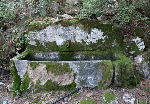 Oluğunun plastik oluşunun, yeterli yağış olduğunda, son zamanlara kadar çeşmenin kullanıldığını gösterdiğini anlatan Şaban Aktaş, Çeşme, son yıllarda kuraklık nedeniyle kurumuş görünüyor. Lahitlerin üstünde görüldüğü gibi, su akışından dolayı oluşan yüzlerce yıllık sarkıt oluşumları var, su akması için açılan gediklerden oluşan sarkıtlar. Dikkatle bakılırsa sol üstte çeşmenin adı da taşa kazınarak, yazılmış. Taşlar, yosun tuttuğu için tümüyle okunamıyor. Çeşme ormanlık alan içinde olması nedeniyle araçla ancak 7 kilometre yakınına kadar gidilebiliyor. Ulaşabilmek için antik kervan yolunda yaklaşık 3 saat yürümek gerekiyor dedi. Oluğunun plastik oluşunun, yeterli yağış olduğunda, son zamanlara kadar çeşmenin kullanıldığını gösterdiğini anlatan Şaban Aktaş, Çeşme, son yıllarda kuraklık nedeniyle kurumuş görünüyor. Lahitlerin üstünde görüldüğü gibi, su akışından dolayı oluşan yüzlerce yıllık sarkıt oluşumları var, su akması için açılan gediklerden oluşan sarkıtlar. Dikkatle bakılırsa sol üstte çeşmenin adı da taşa kazınarak, yazılmış. Taşlar, yosun tuttuğu için tümüyle okunamıyor. Çeşme ormanlık alan içinde olması nedeniyle araçla ancak 7 kilometre yakınına kadar gidilebiliyor. Ulaşabilmek için antik kervan yolunda yaklaşık 3 saat yürümek gerekiyor dedi. - Sputnik Türkiye