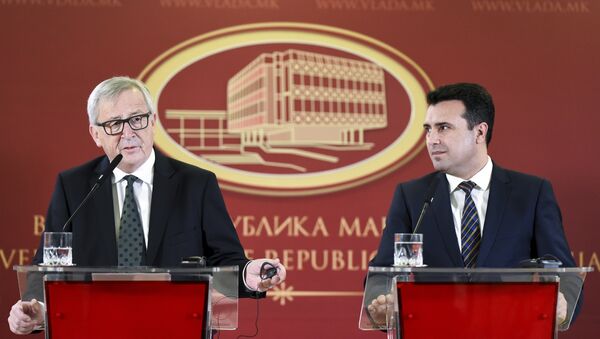 AB Komisyonu Başkanı Juncker Makedonya'da - Sputnik Türkiye