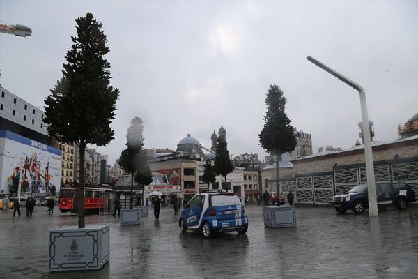 Taksim'e saksı ağaçlar yerleştirildi - Sputnik Türkiye