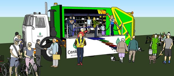 çöp kamyonu-gezici kütüphane-çankaya belediyesi - Sputnik Türkiye