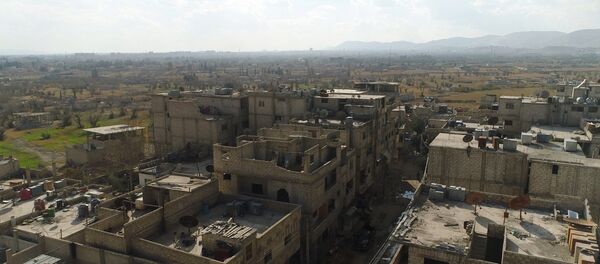 Vfidin mülteci kampı yakınlarındaki Şam ve Doğu Guta arasındaki insani koridor - Sputnik Türkiye