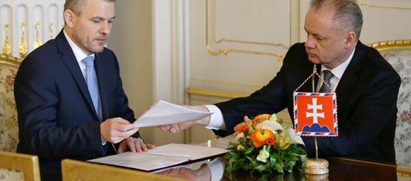 Slovakya Başbakan Yardımcısı Peter Pellegrini- Devlet Başkanı Andrej Kiska - Sputnik Türkiye