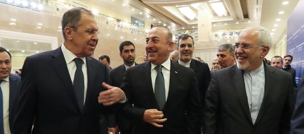 Türkiye-Rusya-İran Dışişleri Bakanları Kazakistan’da, Suriye konulu 9. Astana toplantısında. - Sputnik Türkiye