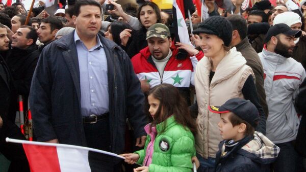 Suriye Devlet Başkanı Beşar Esad'ın eşi Esma Esad ile çocukları Kerim ve Zeyn - Sputnik Türkiye