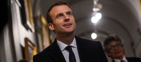 French President Emmanuel Macron visits the museum in Ajaccio, on the French Mediterranean island of Corsica - Sputnik Türkiye