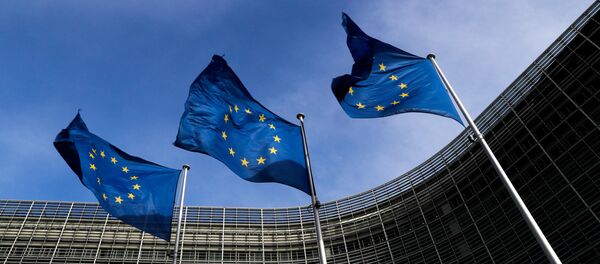 Brüksel, Avrupa Komisyonu merkezi, AB bayrakları Brüksel, Avrupa Komisyonu merkezi, AB bayrakları - Sputnik Türkiye
