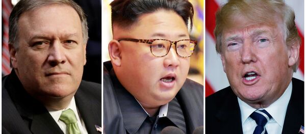 CIA Direktörü Mike Pompeo- Kuzey Kore lideri Kim Jong-un- ABD Başkanı Donald Trump CIA Direktörü Mike Pompeo- Kuzey Kore lideri Kim Jong-un- ABD Başkanı Donald Trump - Sputnik Türkiye