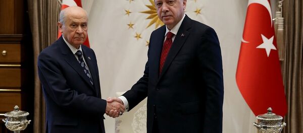 MHP Genel Başkanı Devlet Bahçeli- Cumhurbaşkanı ve AK Parti Genel Başkanı Recep Tayyip Erdoğan - Sputnik Türkiye