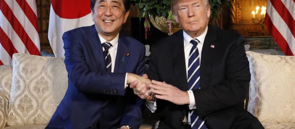 ABD Başkanı Donald Trump ve  Japonya Başbakanı Şinzo Abe Florida'daki  Mar-a-Lago yerleşkesinde bir araya geldi - Sputnik Türkiye
