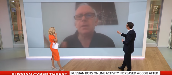 Twitter user @Ian56789, an accused Russian bot, responds to the British government's claims on Sky News. - Sputnik Türkiye