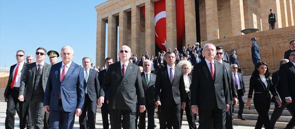 Devlet erkanı, 23 Nisan için Anıtkabir'i ziyaret etti - Sputnik Türkiye