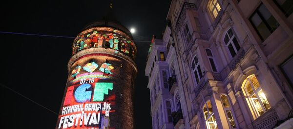 Galata Kulesi'nde video mapping gösterisi - Sputnik Türkiye