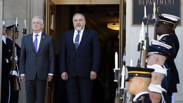ABD Savunma Bakanı Jim Mattis ve İsrail Savunma Bakanı Avigdor Liberman - Sputnik Türkiye