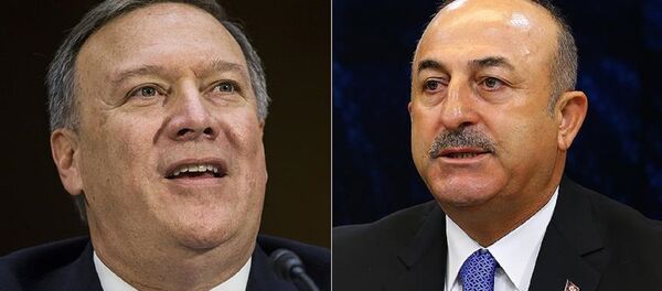ABD'nin yeni Dışişleri Bakanı Pompeo - Dışişleri Bakanları Toplantısı'nda Dışişleri Bakanı Çavuşoğlu - Sputnik Türkiye