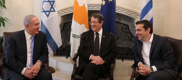 Netanyahu-Anastasiadis-Çipras, 8 Mayıs 2018'de Lefkoşa'da üçlü zirvede - Sputnik Türkiye