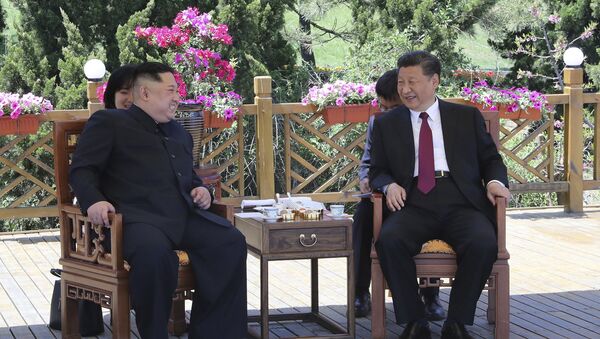 Kuzey Kore lideri Kim Jong-un ile Çin Devlet Başkanı Şi Cinping 7-8 Mayıs'ta Çin'in Dalian kentinde görüştü - Sputnik Türkiye