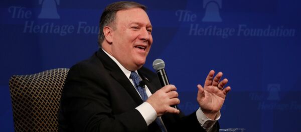 ABD Dışişleri Bakanı Mike Pompeo, Washington'daki Heritage Vakfı'nda 'Anlaşmadan sonra: Yeni bir İran stratejisi' başlıklı konuşma yaptı. - Sputnik Türkiye