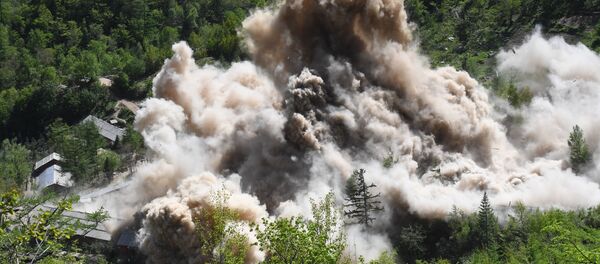 Kuzey Kore'nin imha ettiği Punggye-ri nükleer deneme sahası - Sputnik Türkiye