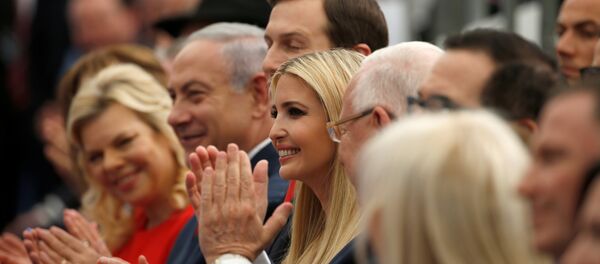 ABD'nin Kudüs Büyükelçiliği açılışı, Sara Netanyahu, Benyamin Netanyahu, Jared Kushner, Ivanka Trump (soldan sağa) - Sputnik Türkiye