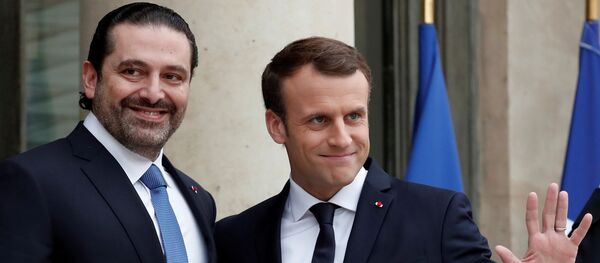Macron, Hariri'yi 18 Kasım 2017'de Elysee Sarayı'nda karşıladı. - Sputnik Türkiye