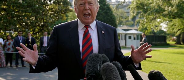 Trump G7 zirvesine katılmak üzere Kanada'ya uçmak için Beyaz Saray'dan ayrılırken gazetecilere konuştu. - Sputnik Türkiye
