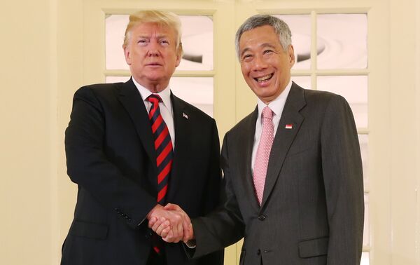 ABD Başkanı Donald Trump- Singapur Başbakanı Lee Hsien Loong ABD Başkanı Donald Trump- Singapur Başbakanı Lee Hsien Loong - Sputnik Türkiye