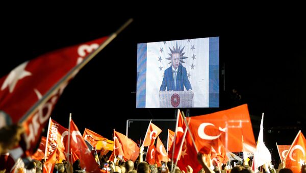 AK Partililer, partilerinin cumhurbaşkanı adayı Recep Tayyip Erdoğan'ın konuşmasını izledi - Sputnik Türkiye