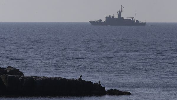 A Greek Navy warship patrols near the eastern Greek Island of Agathonisi and the nearby Turkish shores, on the Aegean Sea (File) - Sputnik Türkiye