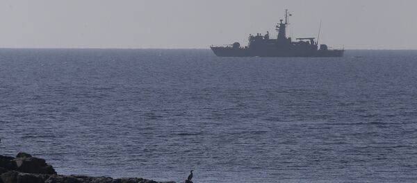 A Greek Navy warship patrols near the eastern Greek Island of Agathonisi and the nearby Turkish shores, on the Aegean Sea (File) - Sputnik Türkiye