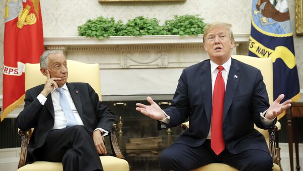 ABD Başkanı Donald Trump-Portekiz Cumhurbaşkanı Marcelo Rebelo de Sousa - Sputnik Türkiye