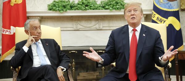 ABD Başkanı Donald Trump-Portekiz Cumhurbaşkanı Marcelo Rebelo de Sousa - Sputnik Türkiye