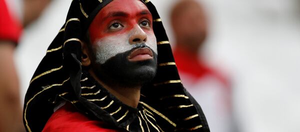 2018 Dünya Kupası'nda takımının Suudi Arabistan'la yaptığı karşılaşmayı üzgünce izleyen bir Mısır taraftarı - Sputnik Türkiye