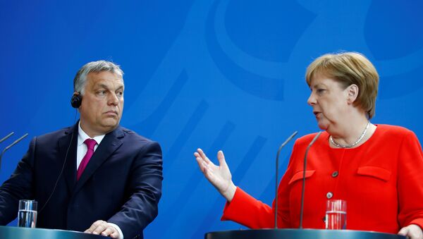 Berlin'deki ortak basın toplantısında Merkel-Orban gerilimi - Sputnik Türkiye