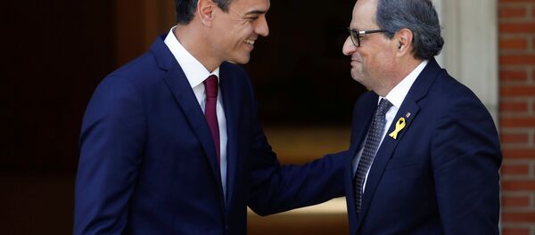 İspanya Başbakanı Pedro Sanchez ve bağımsızlık yanlısı Katalan lider Quim Torra - Sputnik Türkiye