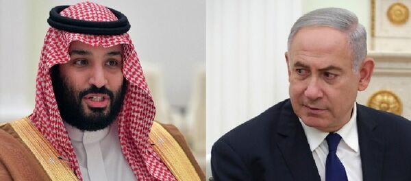 Saudi Crown Prince Mohammad bin Salman Al Saud (L) and Israeli Prime Minister Benjamin Netanyahu - Sputnik Türkiye