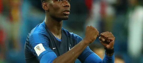 2018 FIFA Dünya Kupası Fransa-Belçika yarı finalinde Paul Pogba'nın zafer sevinci - Sputnik Türkiye