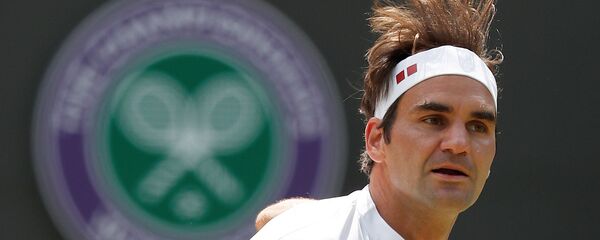 2018 Wimbledon çeyrek finalinde Kevin Anderson'la karşılaşan Roger Federer - Sputnik Türkiye